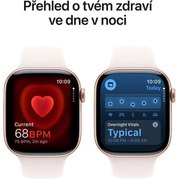 Apple Watch Series 10 46mm Ružovo zlatý hliník so svetlo rumenným športovým remienkom S/M - Inteligentné hodinky - Obrázok EJQ7000K01