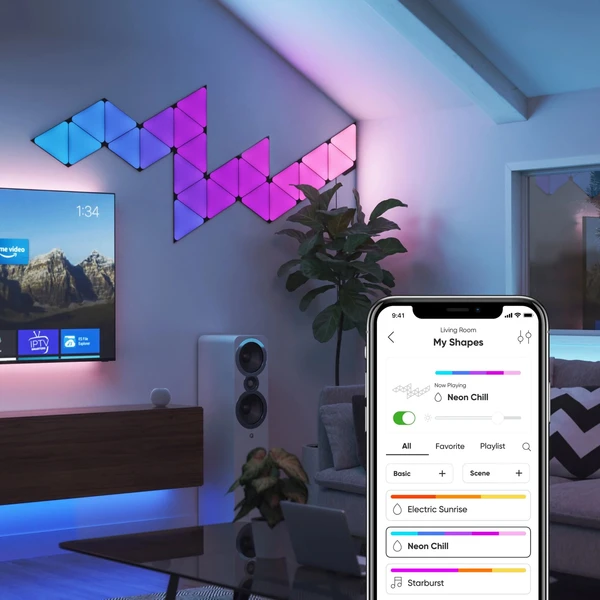 Nanoleaf Shapes Black Triangles šikovné trojuholníkové osvetlenie, rozširujúci balíček, 3 kusy - Inteligentné osvetlenie - Obrázok ELN0000N01