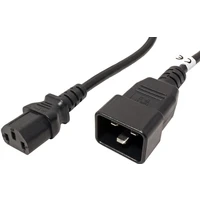 PremiumCord IEC C13/IEC C20 predlžovací kábel 230V 2m čierny - Káble a redukcie