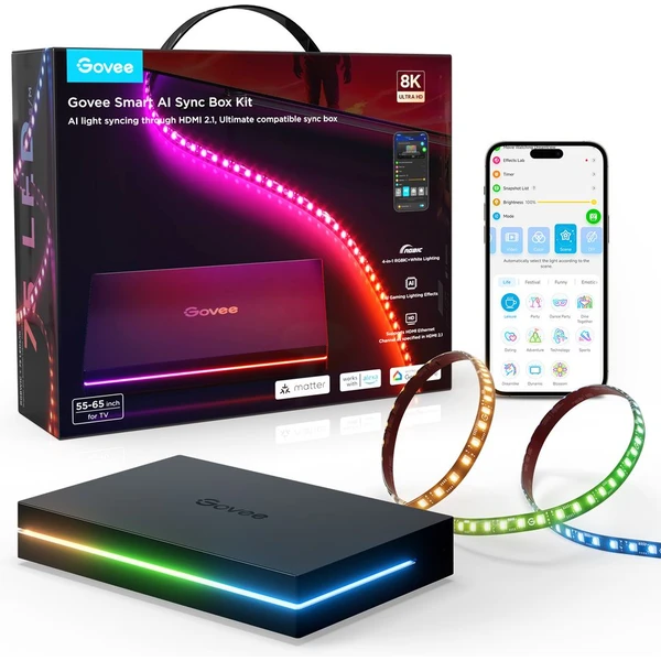 Govee AI Sync Box 2 Smart TV RGBICW podsvietenie 55-65 - Inteligentné osvetlenie - Hlavný obrázok