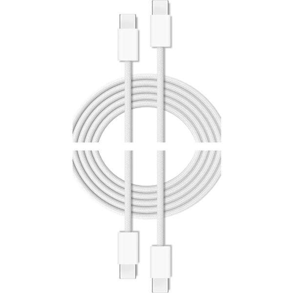 Cubenest opletený napájací kábel USB-C/USB-C 60W 1m biely 2ks - Káble a redukcie - Hlavný obrázok
