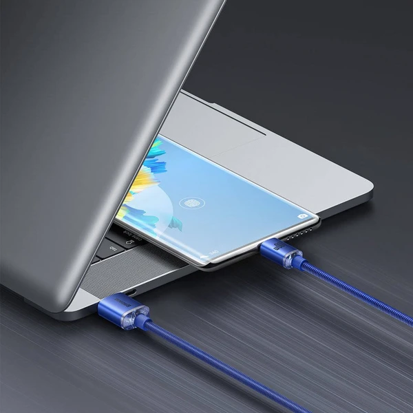Baseus CAJY000503 Crystal Shine Series Dátový Kábel USB - USB-C 100W 2m Blue - Káble - Obrázok ERRL100501
