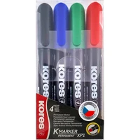 Kores K-MARKER permanentné popisovače s okrúhlym hrotom 4 farby - Popisovače