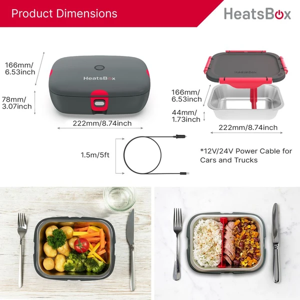 Faitron HeatsBox DRIVE šikovný ohrievací obedový box do auta šedý - Domáce spotrebiče - Obrázok EV2H000K01