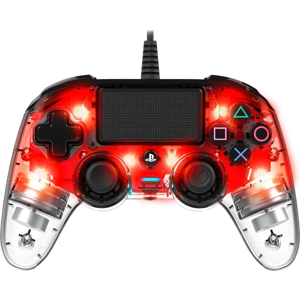 Nacon Gamepad Compact Controller Clear Red (PS4) - Herné ovládače - Obrázok EVOH100201