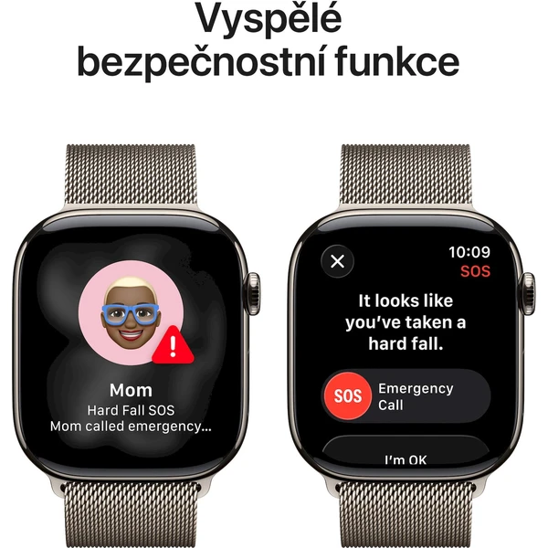 Apple Watch Series 11 Cellular (42mm) Prírodný titán s prírodným milánskym ťahom - Inteligentné hodinky - Obrázok EWRH000K01