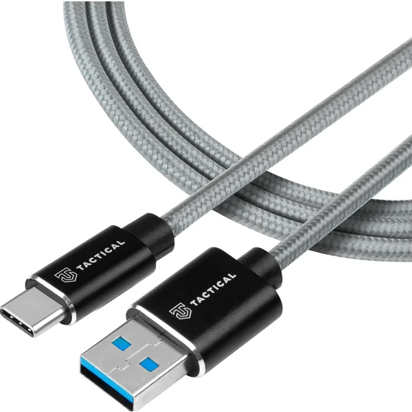 Taktický rýchly lán aramidový kábel USB-A/USB-C napájací kábel 15W 0,3m sivý - Káble a redukcie - Hlavný obrázok