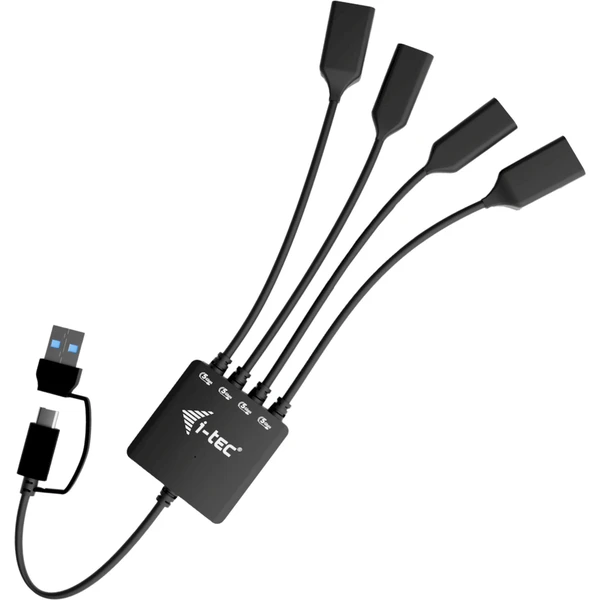 i-tec USB-C/USB-A Hub 4v1 čierny - USB huby - Hlavný obrázok