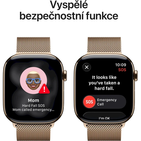 Apple Watch Series 11 Cellular (42mm) Zlatý titán so zlatým milánskym ťahom - Inteligentné hodinky - Obrázok EYRH000K01