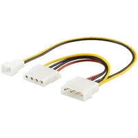 PremiumCord Kábel napájací 5,25 "M - 5,25" F + 2pin M (12V) pre ventilátor, 25cm - Káble a redukcie