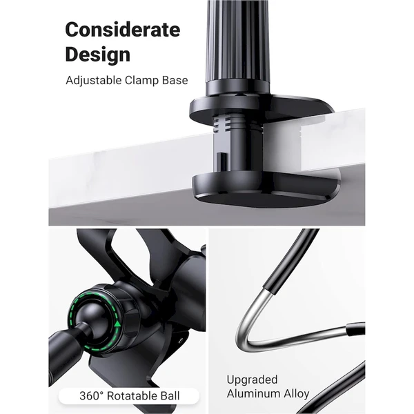 UGREEN Flexible Long Arm univerzálny držiak s dlhým ramenom čierny - Držiaky - Obrázok F061000N01