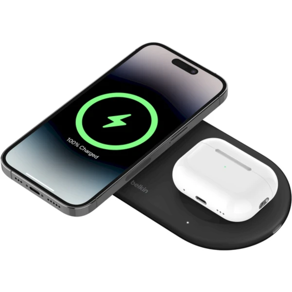 Belkin BOOST CHARGE PRE Qi2 2v1 magnetická nabíjacia podložka iPhone/AirPods čierna - Nabíjačky - Hlavný obrázok