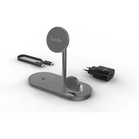 CubeNest S313 Pro 3v1 magnetická bezdrôtová nabíjačka sivá - Nabíjačky