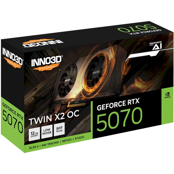 INNO3D NVIDIA RTX 5070 Twin X2 OC 12GB GDDR7 - Grafické karty - Obrázok F0ID000K01