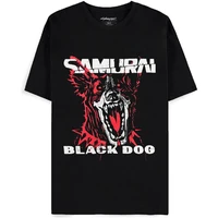 Tričko Cyberpunk 2077 - Black Dog Samurai Album Art L - Tričká