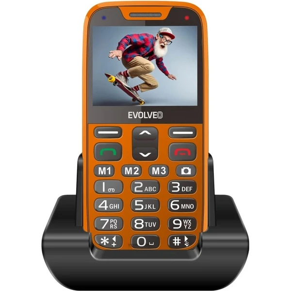 EVOLVEO EasyPhone XR mobilný telefón pre seniorov s nabíjacím stojanom oranžový - Mobilné telefóny - Obrázok F13F000P01