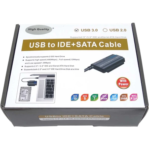 PremiumCord USB 3.0 - SATA + IDE adaptér s káblom - Externé boxy - Obrázok F1G3000J01