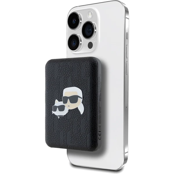 Karl Lagerfeld Embossed K&CH Heads MagSafe Powerbanka 5000mAh čierna - Powerbanky - Hlavný obrázok