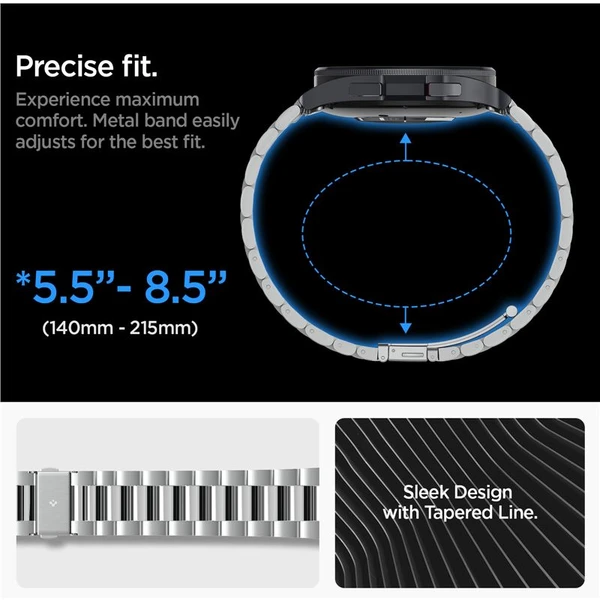 Spigen Modern Fit 316L Band remienok Samsung Galaxy Watch6 Classic 47mm strieborný - Remienky - Obrázok F1W3000N01