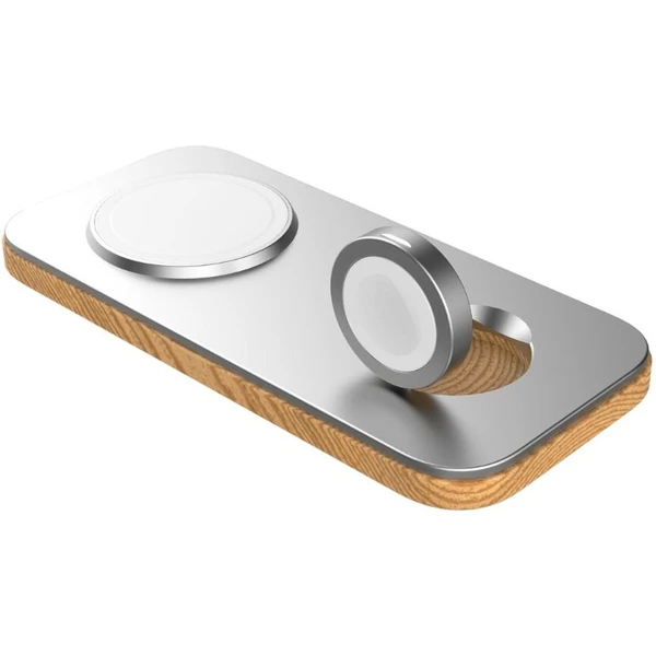 CubeNest K200 2v1 magnetická nabíjačka s MagSafe strieborná - Nabíjačky - Obrázok F1W4000701