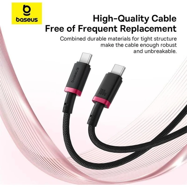 Baseus Dura USB-C/USB-C napájací kábel 100W 1m červeno/čierny - Káble a redukcie - Obrázok F22R000K01