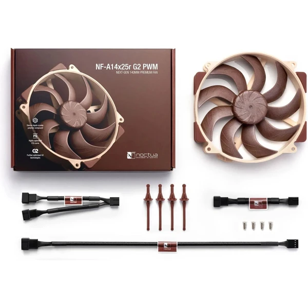 Noctua NF-A14x25r G2 PWM ventilátor 140mm - Ventilátory pre PC - Obrázok F2TD000L01