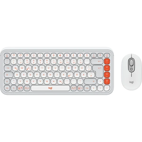 Logitech POP Combo (US) klávesnica a myš biela - Klávesnicové sety - Hlavný obrázok