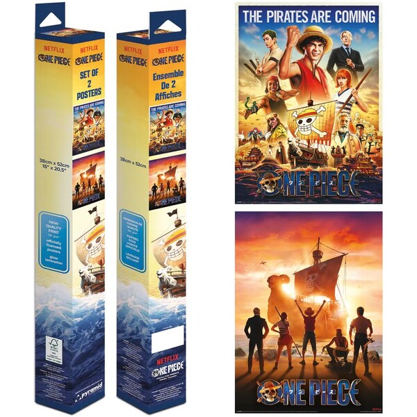 Set 2 plagátov One Piece - Live Action (52x38 cm)