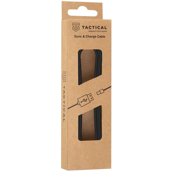 Taktický hladký kábel USB-A/USB-C napájací 12W 2m čierny - Káble a redukcie - Obrázok F39Z000501
