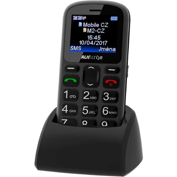 ALIGATOR A321 Senior šedo-čierny + stolná nabíjačka - Mobilné telefóny - Hlavný obrázok