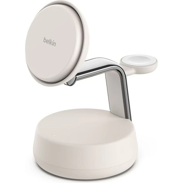 Belkin UltraCharge™ PRO Qi2 25W 3v1 MagSafe nabíjačka pre iPhone/Apple Watch/AirPods piesočná - Nabíjačky - Obrázok F3ZM000K01