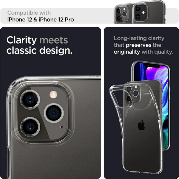 Spigen Liquid Crystal kryt iPhone 12 / 12 Pro číry - Puzdra - Obrázok F4B3200401