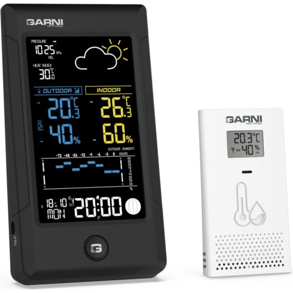 GARNI 615B Precise Meteorologická stanica čierna - Meteorologické stanice - Obrázok F4D5000N01