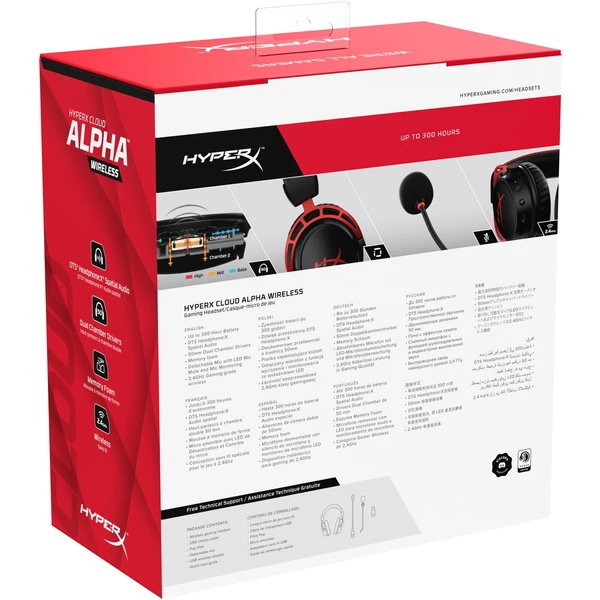 HyperX Cloud Alpha bezdrôtový herný headset čierny - Slúchadlá - Obrázok F4JF100501