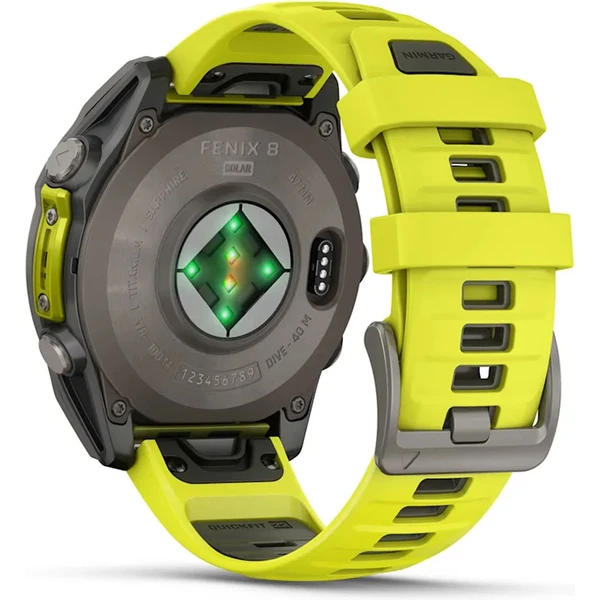 Garmin Fenix 8 Solar 47mm šedé so žlto-grafitovým pásikom - Inteligentné hodinky - Obrázok F5JD000P01