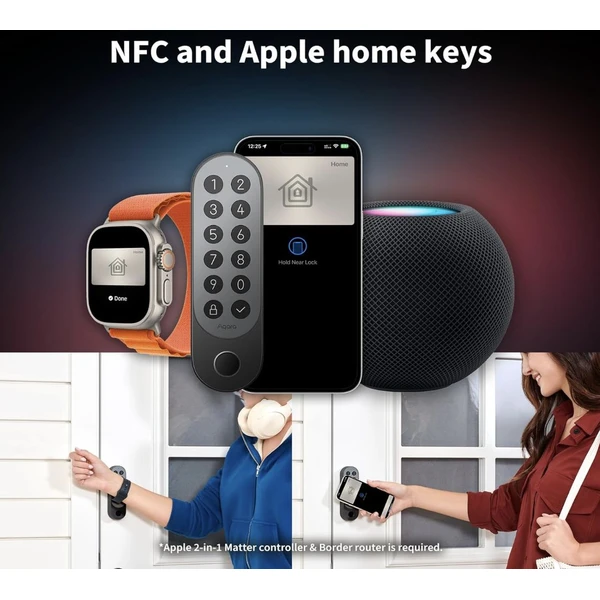 AQARA Smart Lock U200 šikovný zámok čierny - Inteligentné zámky - Obrázok F5P5000K01