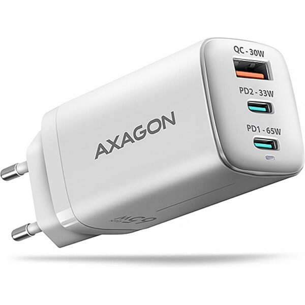 AXAGON ACU-DPQ65W nabíjačka do siete 3x port 65W biela