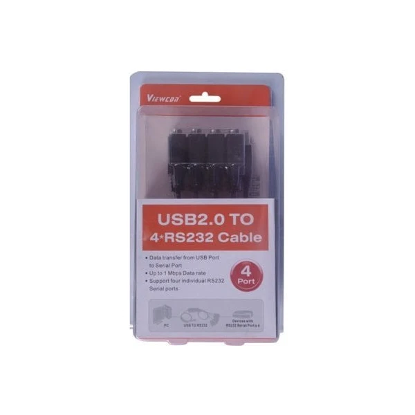 PremiumCord USB-A /4x COM (DE-9) redukcia čierna - Káble a redukcie - Obrázok F5SU000501