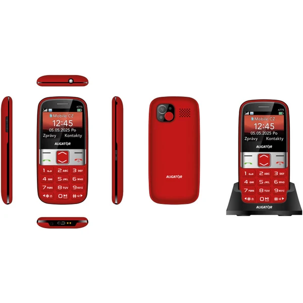 ALIGATOR A775 Senior + stolná nabíjačka červený - Mobilné telefóny - Obrázok F5WG000J01