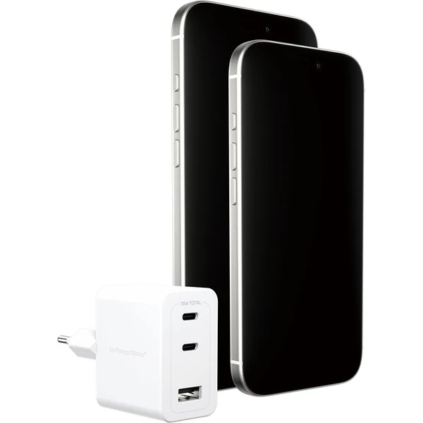 PanzerGlass® empower nabíjačka Turbo GaN (70 W) 2x USB-C + 1x USB-A, biela - Nabíjačky - Obrázok F63J000K01