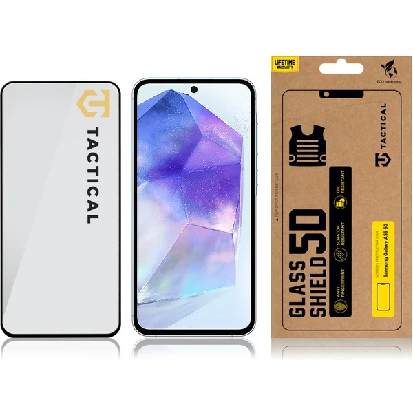 Tactical Glass Shield 5D sklo Samsung Galaxy A55 5G čierne - Ochranné fólie a sklo - Obrázok F783000K01