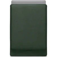 Woolnut kožené Sleeve puzdro pre 16" MacBook Pro tmavo zelené - Puzdra