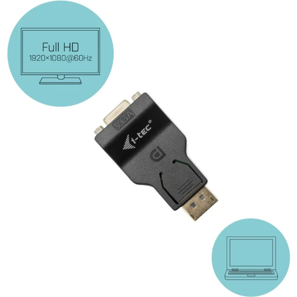 i-tec redukcia DisplayPort/VGA čierna - Káble a redukcie - Obrázok F7TWE00101