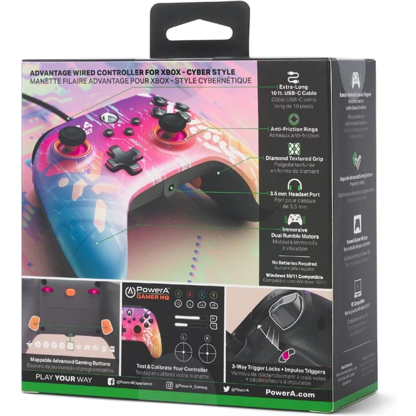 PowerA Advantage drôtový herný ovládač pre Xbox Series X|S Cyber ??Style (XBOX/PC) - Herné ovládače - Obrázok F8J5000P01