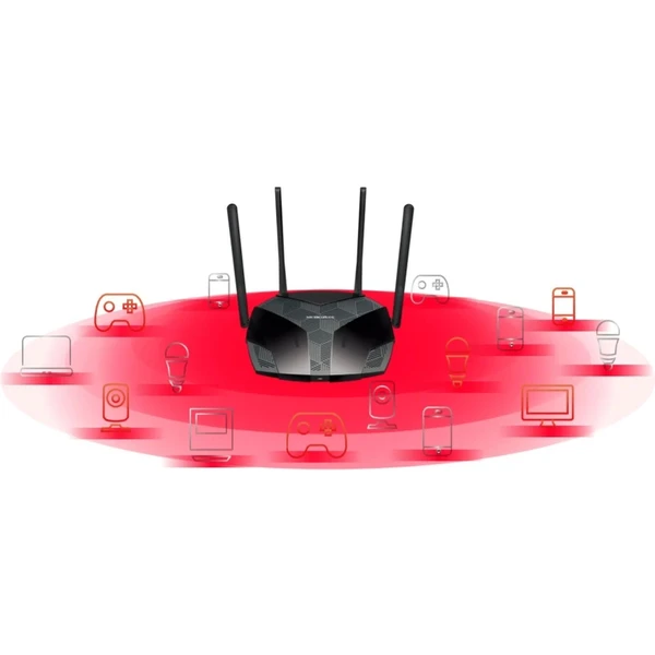 Mercusys MR80X Wi-Fi 6 router čierny - Wi-Fi routery - Obrázok F9ETF00101