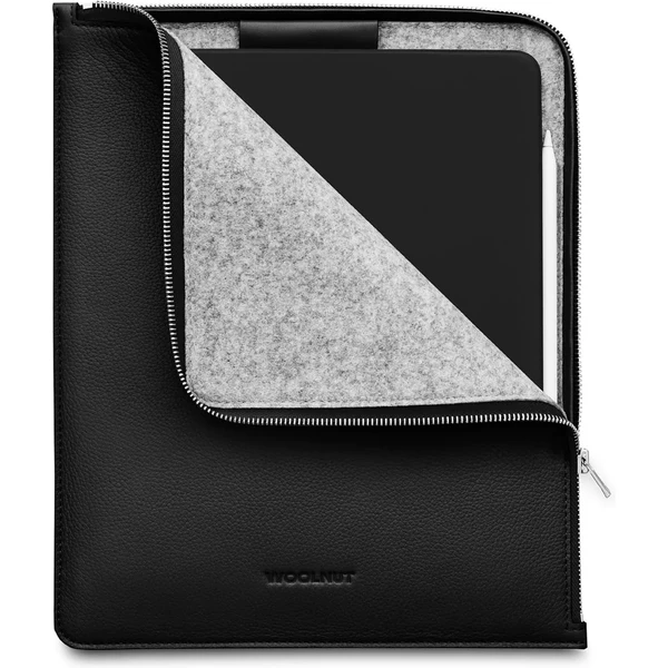 Woolnut Leather Folio kožené puzdro iPad Pro 12,9"/iPad Pro 13"/iPad Air 13" čierne - Puzdra - Obrázok F9LR100501