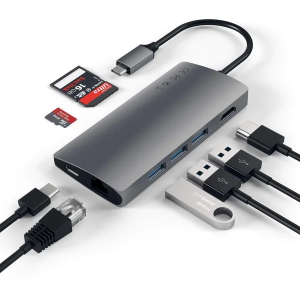 Satechi Multi-Port V2 húb vesmírne šedý - USB huby - Obrázok F9ME100301