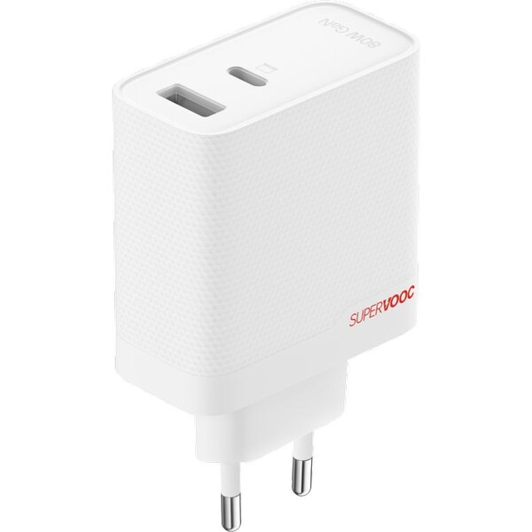 OnePlus SUPERVOOC 80W nabíjačka s USB-C a USB-A, PD, GaN, PPS, QC, s káblom biela