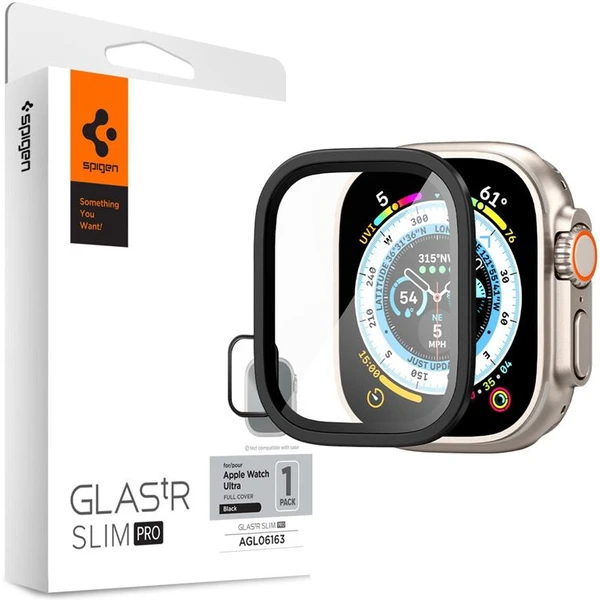 Spigen Glass tR Slim Pro 1 Balenie tvrdené sklo Apple Watch Ultra 49mm čierne - Ochranné fólie a sklo - Hlavný obrázok