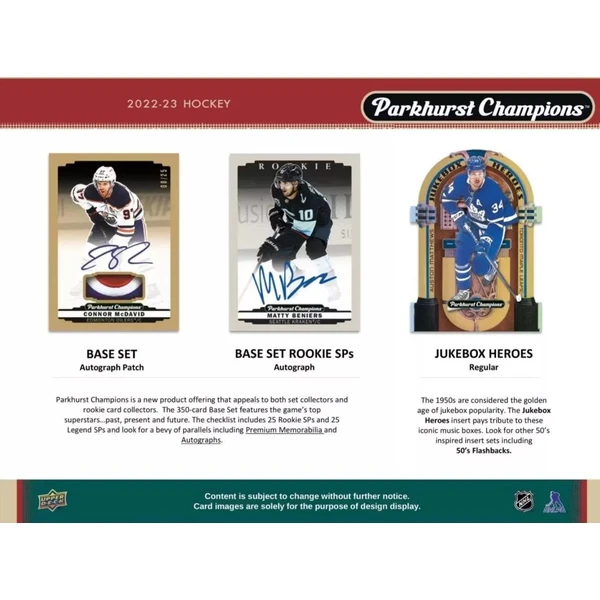 Hokejové karty Upper Deck Parkhurst Champions Hockey Hobby Box 2022-23 - Hokejové karty - Obrázok FB43000O01
